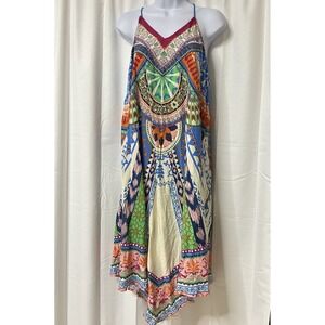 Flying Tomato Women's Maxi Halter Boho Cover up Hankerchief hem festival beach L